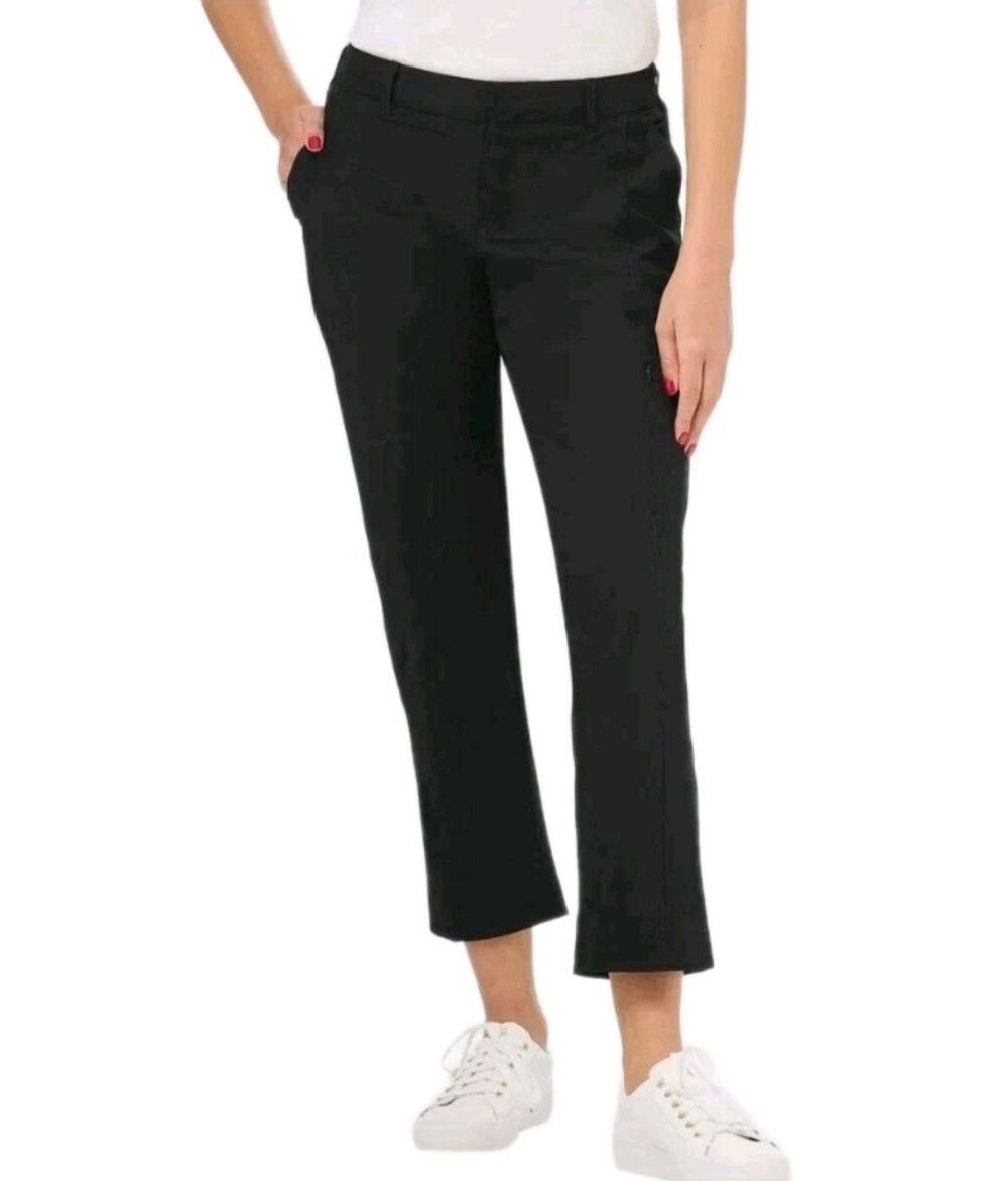 Kirkland Signature Women's Crop Travel Pant Black Nylon Stretch Women's Size 10